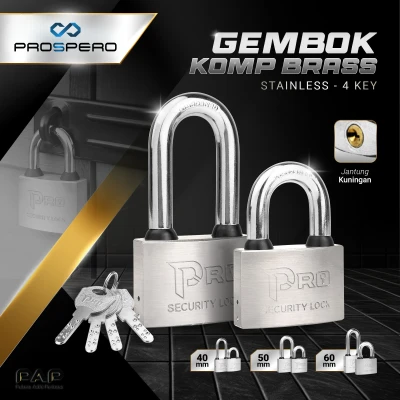 Prospero Gembok Pro Komp Key Brass SS