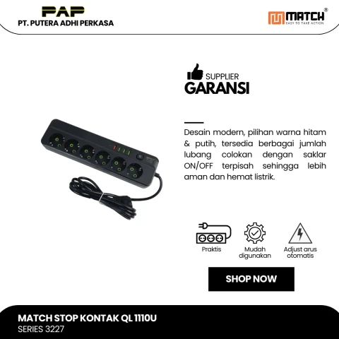 Match Stop Kontak USB-Lubang-Powerstrip QL