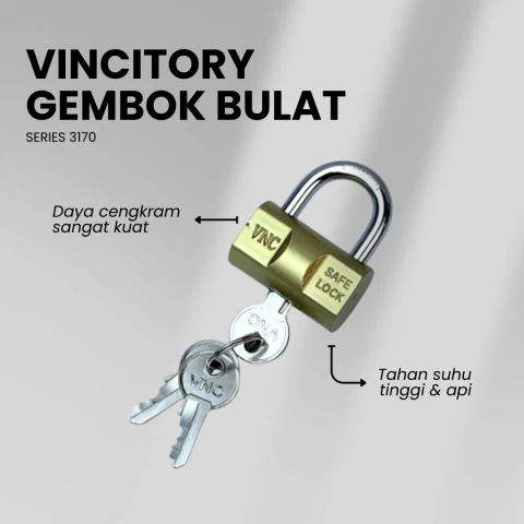 Vincitory Gembok Bulat VNC Kuning (Viro)