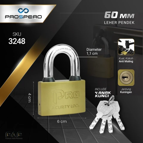 Prospero Gembok Pro Komp Bintik 4Key LP