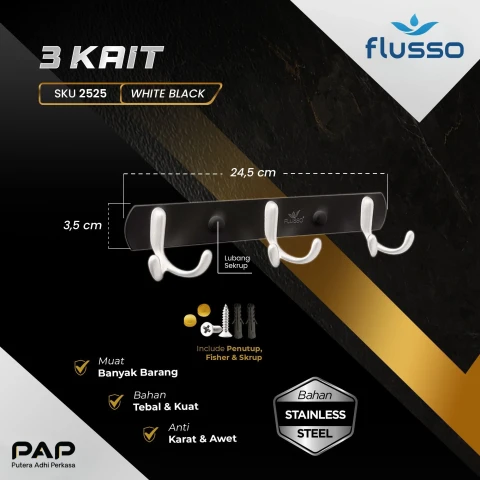 Flusso FLS Gantungan Baju 3 Kait dan 5 Kait