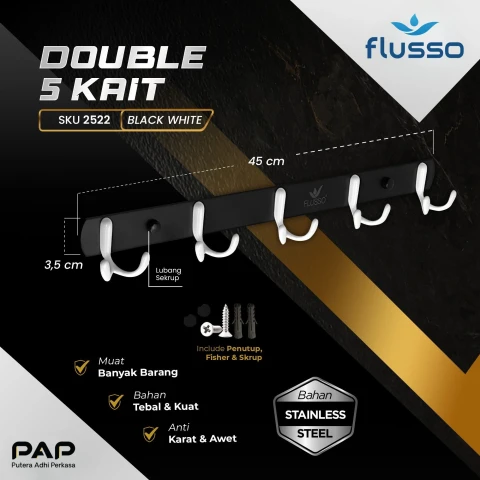 Flusso FLS Gantungan Baju 3 Kait dan 5 Kait